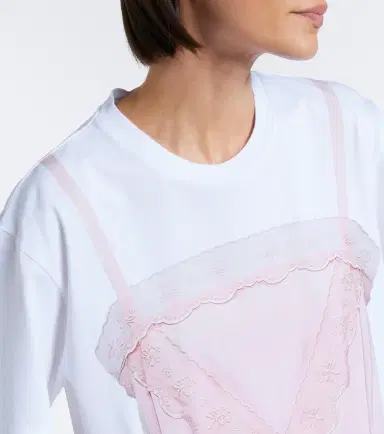 Simone Rocha Trompe l'ail cotton jersey T-shirt | Thumbnail 4 Simone Rocha Trompe l'ail cotton jersey T-shirt | Thumbnail 4