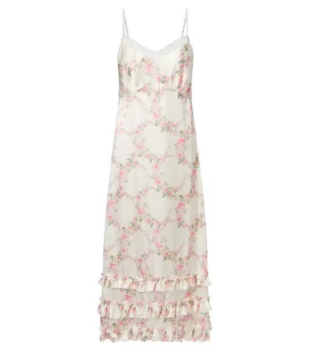 Simone Rocha Floral lace-trimmed satin slip dress