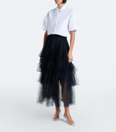 Simone Rocha Embellished scalloped cotton shirt | Thumbnail 3