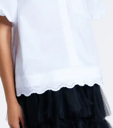 Simone Rocha Embellished scalloped cotton shirt | Thumbnail 5