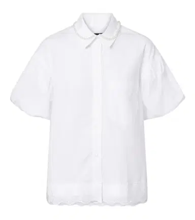 Simone Rocha Embellished scalloped cotton shirt | Thumbnail 1