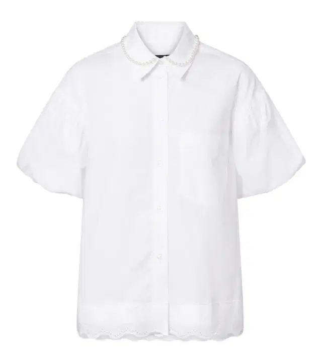 Simone Rocha Embellished scalloped cotton shirt