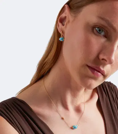 SHAY JEWELRY Riviera 18kt gold necklace with turquoise and diamonds | Thumbnail 4