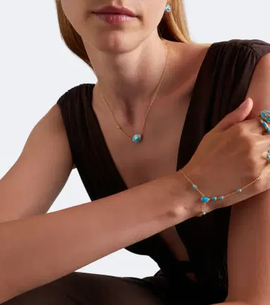 SHAY JEWELRY Riviera 18kt gold necklace with turquoise and diamonds | Thumbnail 5