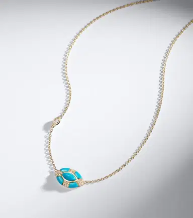 SHAY JEWELRY Riviera 18kt gold necklace with turquoise and diamonds | Thumbnail 6