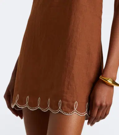 Veronica Beard Shanice scalloped linen minidress | Thumbnail 2