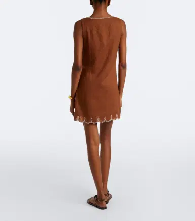 Veronica Beard Shanice scalloped linen minidress | Thumbnail 4