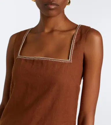 Veronica Beard Shanice scalloped linen minidress | Thumbnail 5