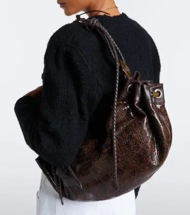 Isabel Marant Maia Medium snake-effect leather shoulder bag | Thumbnail 5
