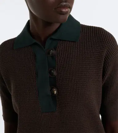 JW Anderson Waffle-knit cotton and cashmere-blend polo shirt | Thumbnail 2 JW Anderson Waffle-knit cotton and cashmere-blend polo shirt | Thumbnail 2