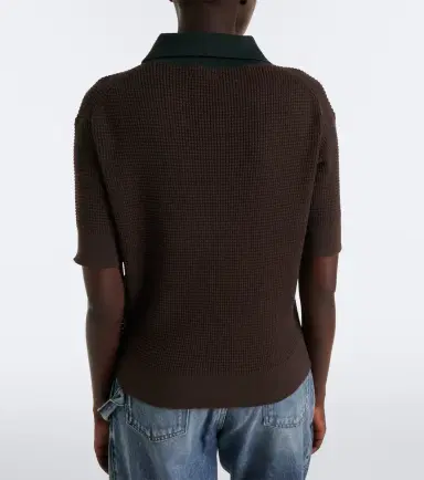 JW Anderson Waffle-knit cotton and cashmere-blend polo shirt | Thumbnail 3 JW Anderson Waffle-knit cotton and cashmere-blend polo shirt | Thumbnail 3