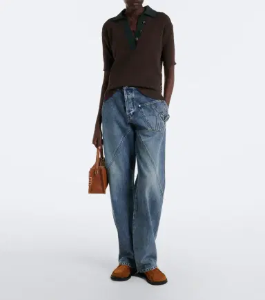 JW Anderson Waffle-knit cotton and cashmere-blend polo shirt | Thumbnail 4 JW Anderson Waffle-knit cotton and cashmere-blend polo shirt | Thumbnail 4