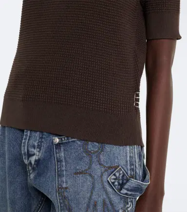 JW Anderson Waffle-knit cotton and cashmere-blend polo shirt | Thumbnail 5 JW Anderson Waffle-knit cotton and cashmere-blend polo shirt | Thumbnail 5