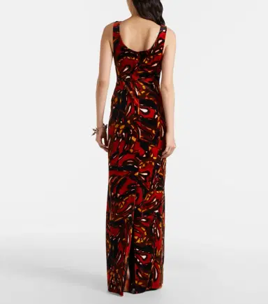 Dries Van Noten Printed cotton-blend velvet maxi dress | Thumbnail 2