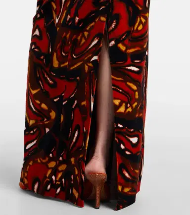 Dries Van Noten Printed cotton-blend velvet maxi dress | Thumbnail 5