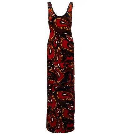 Dries Van Noten Printed cotton-blend velvet maxi dress | Thumbnail 1