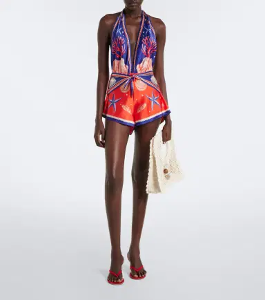 Retrofete Retrofête Ledda printed silk-blend romper | Thumbnail 6