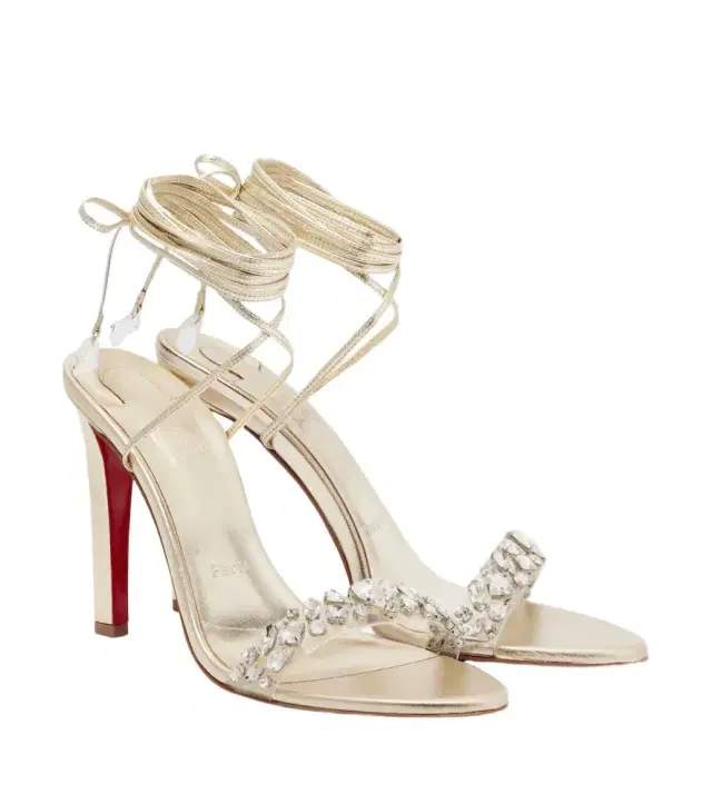 Christian Louboutin Fanny embellished metallic leather sandals