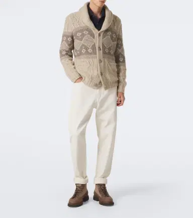 Brunello Cucinelli Intarsia wool, silk, and cashmere cardigan | Thumbnail 5 Brunello Cucinelli Intarsia wool, silk, and cashmere cardigan | Thumbnail 5