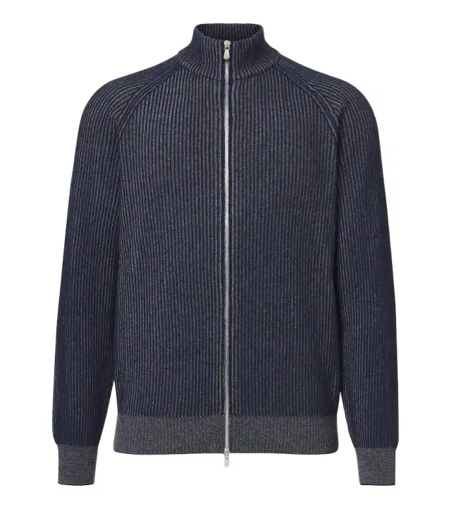 Brunello Cucinelli Ribbed-knit zip-up cashmere sweater
