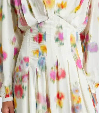 Marant Étoile Floral pleated satin midi dress | Thumbnail 4