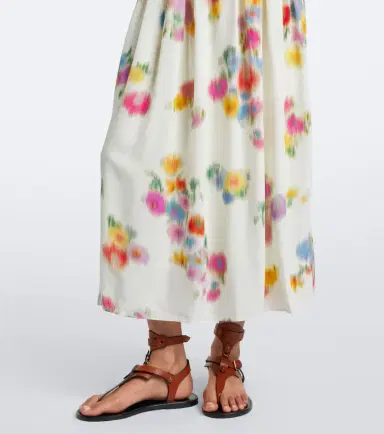 Marant Étoile Floral pleated satin midi dress | Thumbnail 5