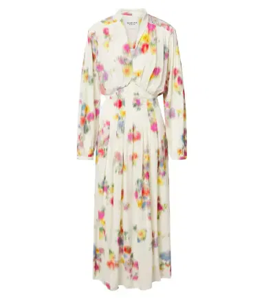 Marant Étoile Floral pleated satin midi dress | Thumbnail 1