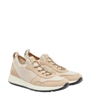 Tod's Leather-trimmed sneakers | Thumbnail 1 Tod's Leather-trimmed sneakers | Thumbnail 1