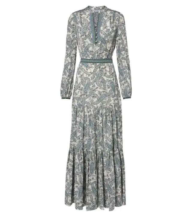 Veronica Beard Sama printed tiered silk-blend maxi dress