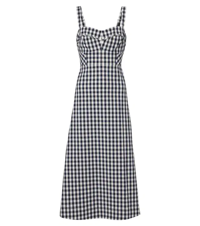 Veronica Beard Aila gingham cotton midi dress