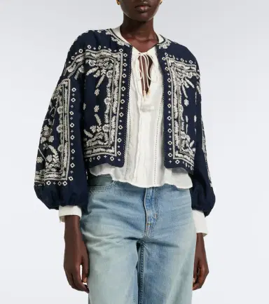 Veronica Beard Drake embroidered cotton-blend jacket | Thumbnail 3