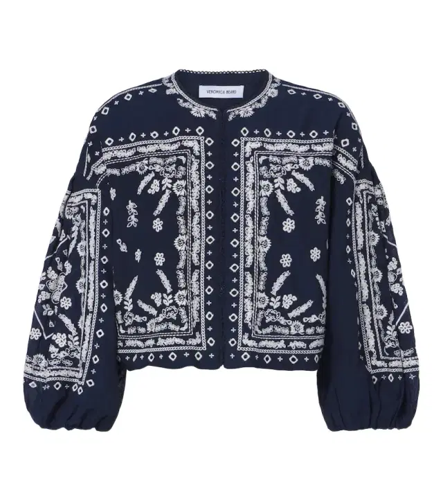 Veronica Beard Drake embroidered cotton-blend jacket