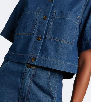 Veronica Beard Spruce cotton denim shirt | Thumbnail 3 Veronica Beard Spruce cotton denim shirt | Thumbnail 3