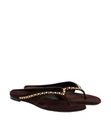 Herbert Levine Sun-kissed embellished suede thong sandals | Thumbnail 1 Herbert Levine Sun-kissed embellished suede thong sandals | Thumbnail 1