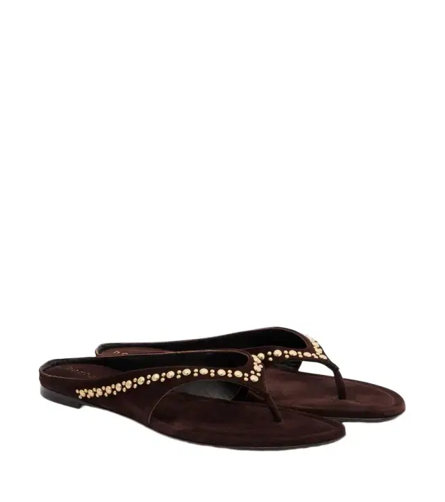 Herbert Levine Sun-kissed embellished suede thong sandals