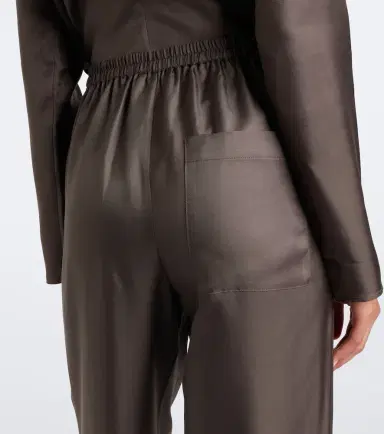 Loulou de Saison Alera silk twill wide-leg pants | Thumbnail 2