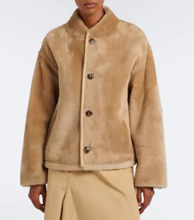 Yves Salomon Reversible shearling-trimmed leather jacket | Thumbnail 2 Yves Salomon Reversible shearling-trimmed leather jacket | Thumbnail 2