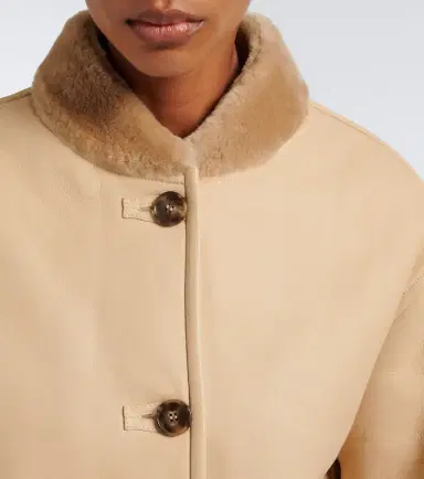 Yves Salomon Reversible shearling-trimmed leather jacket | Thumbnail 4 Yves Salomon Reversible shearling-trimmed leather jacket | Thumbnail 4