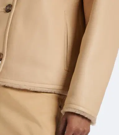 Yves Salomon Reversible shearling-trimmed leather jacket | Thumbnail 6 Yves Salomon Reversible shearling-trimmed leather jacket | Thumbnail 6