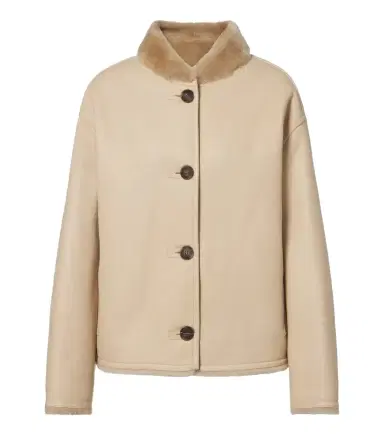 Yves Salomon Reversible shearling-trimmed leather jacket | Thumbnail 1 Yves Salomon Reversible shearling-trimmed leather jacket | Thumbnail 1