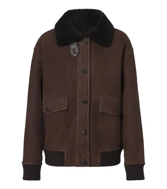 Yves Salomon Shearling-trimmed suede jacket