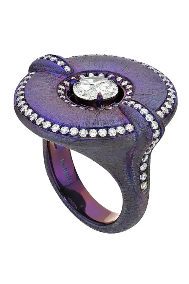 SABOO FINE JEWELS Diamond Purple Shield Elemento Ring