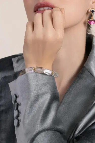 EDINA KISS Diamond Quartz Garden Lip Bracelet | Thumbnail 3