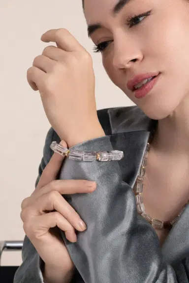 EDINA KISS Diamond Quartz Garden Lip Bracelet | Thumbnail 4