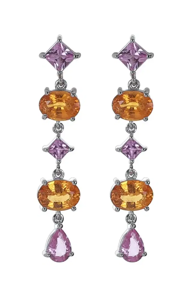 ALEXANDER LAUT Garnet Pink Sapphire Drop Earrings