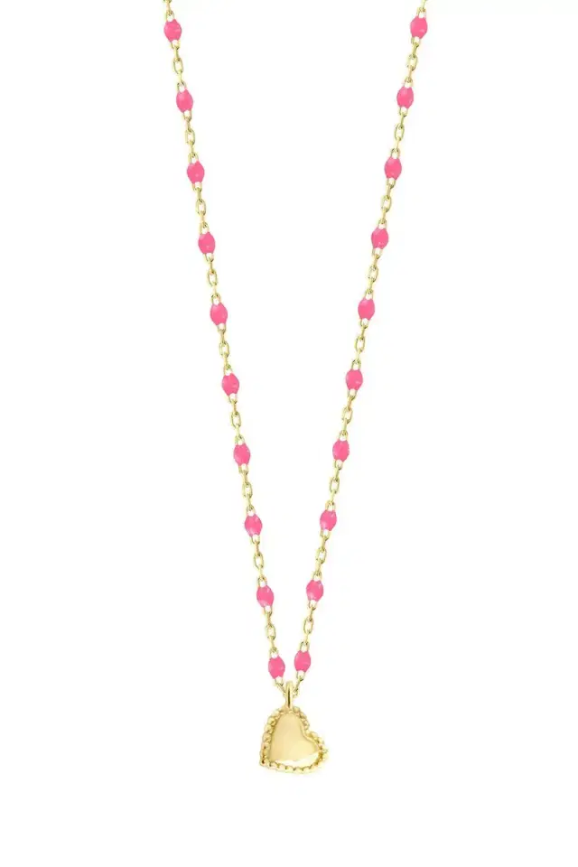 Gigi Clozeau Mini Gigi Lucky Heart Necklace - Pink