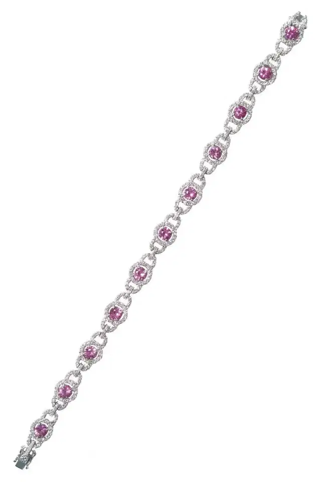 ALEXANDER LAUT Pink Sapphire Diamond Bracelet