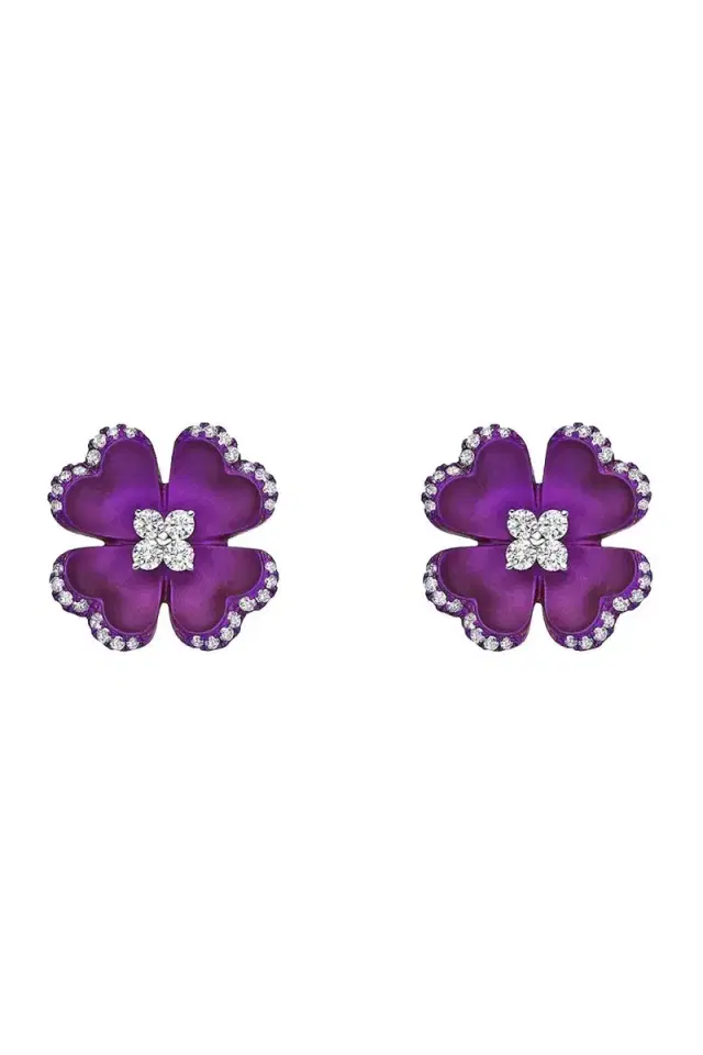 SABOO FINE JEWELS Pink Titanium Diamond Earrings
