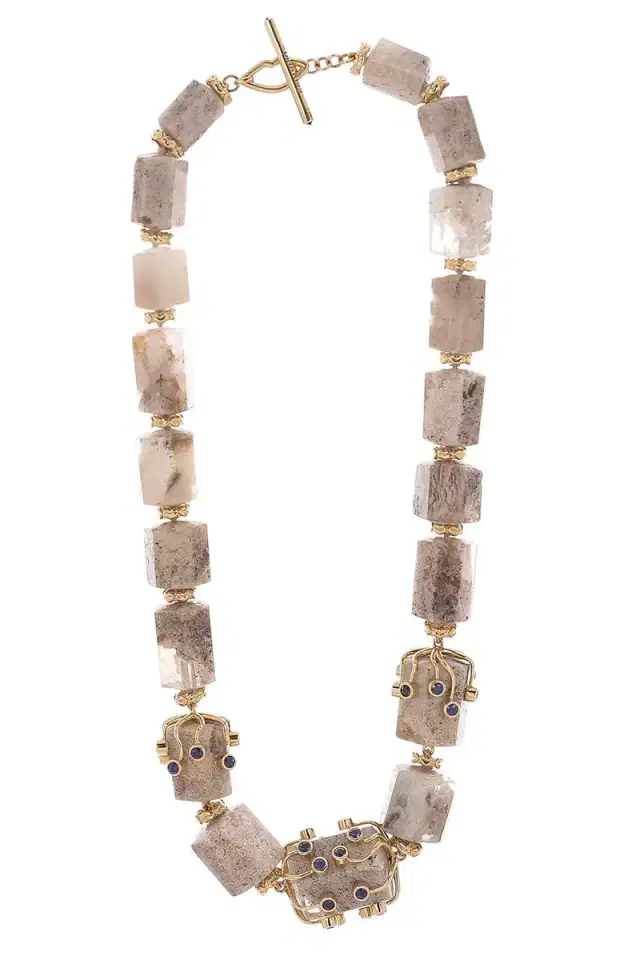 EDINA KISS Quartz Sapphire Garden Eye Lash Necklace
