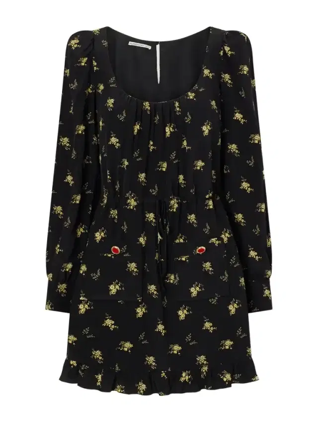 Alessandra Rich Ruffled Floral-print Crepe Mini Dress